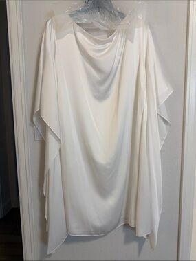 Preston & York Soft White Cascade Drape Tunic